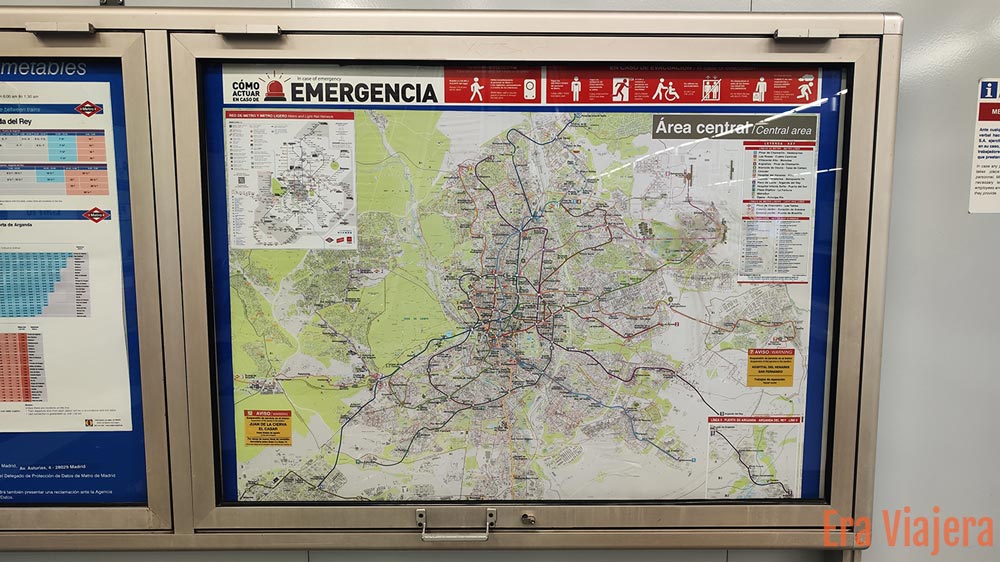 Mapa del tren subterráneo de Madrid
