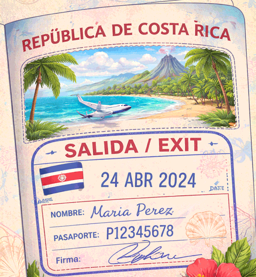 Pasabordo para salir de Costa Rica