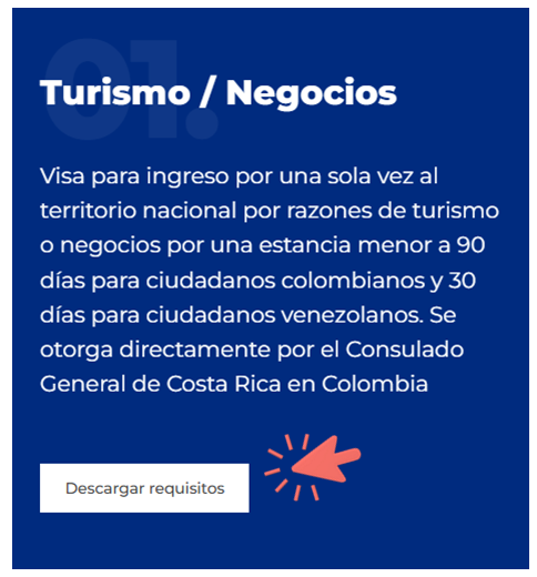 Visa de Turismo Costa Rica
