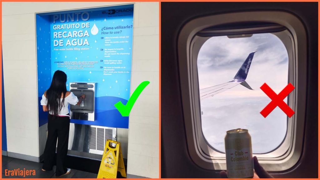 Punto gratuito de agua en aeropuertos