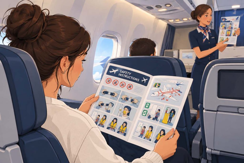 Instrucciones de seguridad en avión