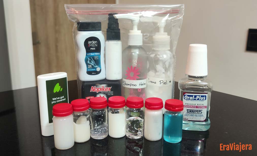 Kit de aseo para vuelos en avión